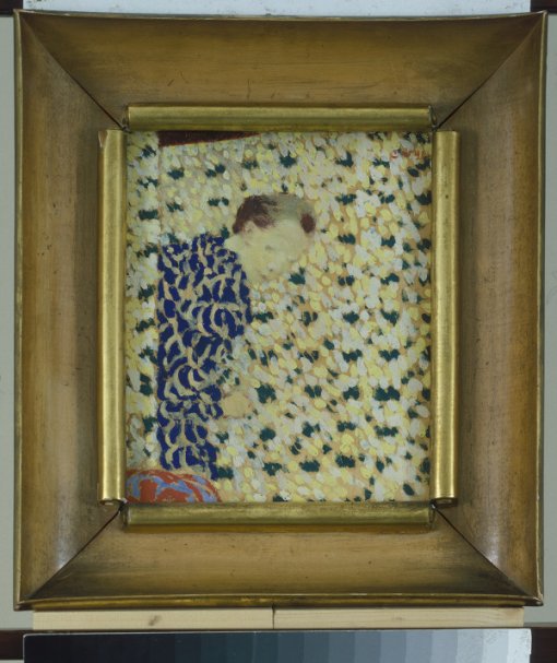 Édouard Vuillard, La porte entrebaillée - Huile sur carton, cadre de Pierre Legrain.